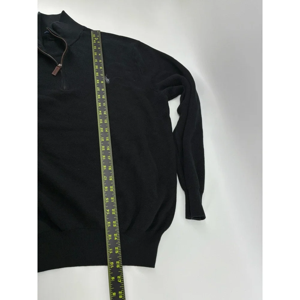 Lot of 2 Polo Ralph Lauren XL Pima Cotton Quarter Zip Sweater Mock Neck Pullover